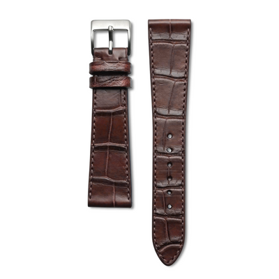 Bracelet cuir alligator marron 20mm