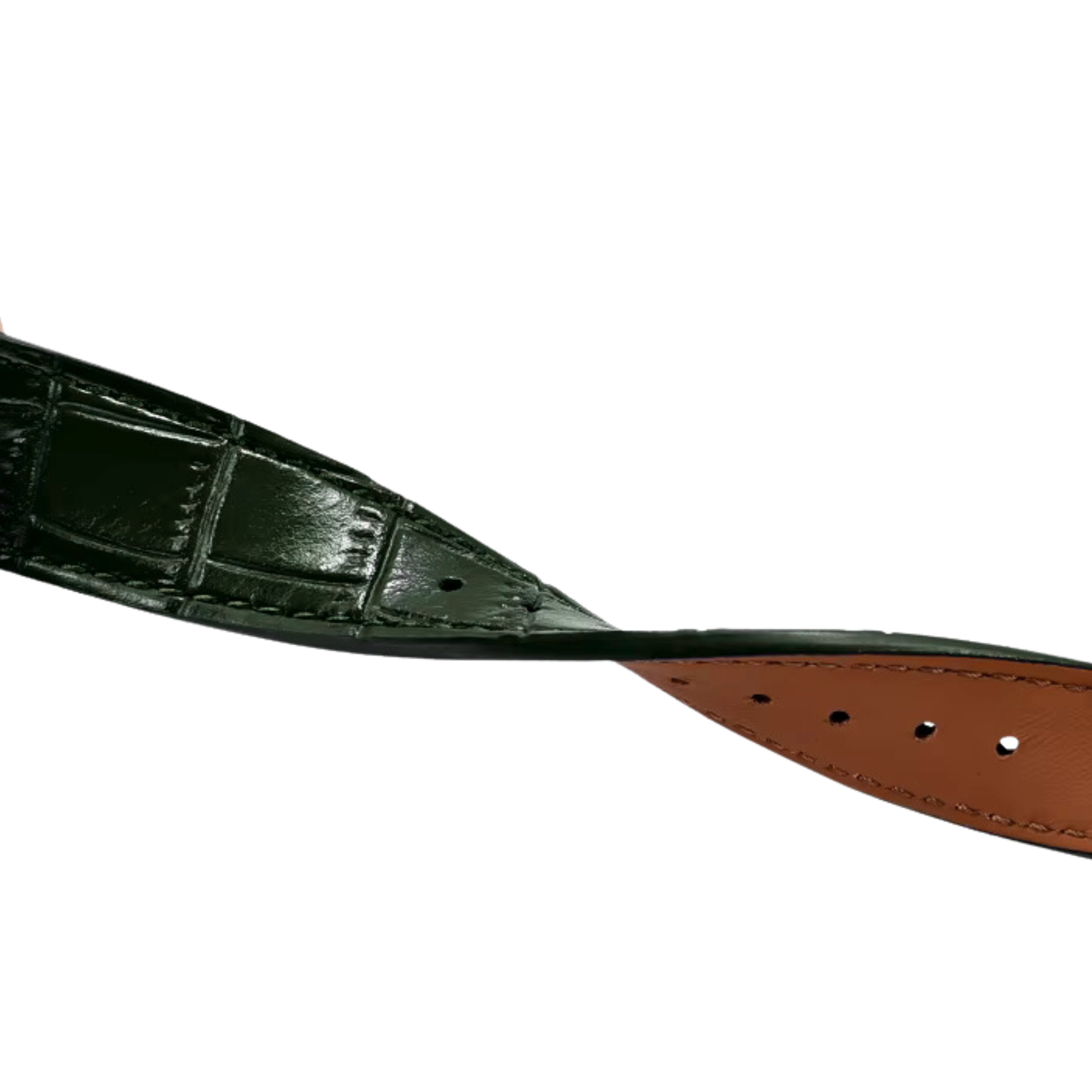 Bracelet cuir alligator vert 20mm