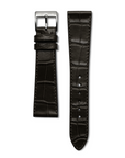 Bracelet cuir alligator noir 20mm