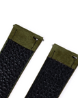 Bracelet cuir suédé kaki 20mm