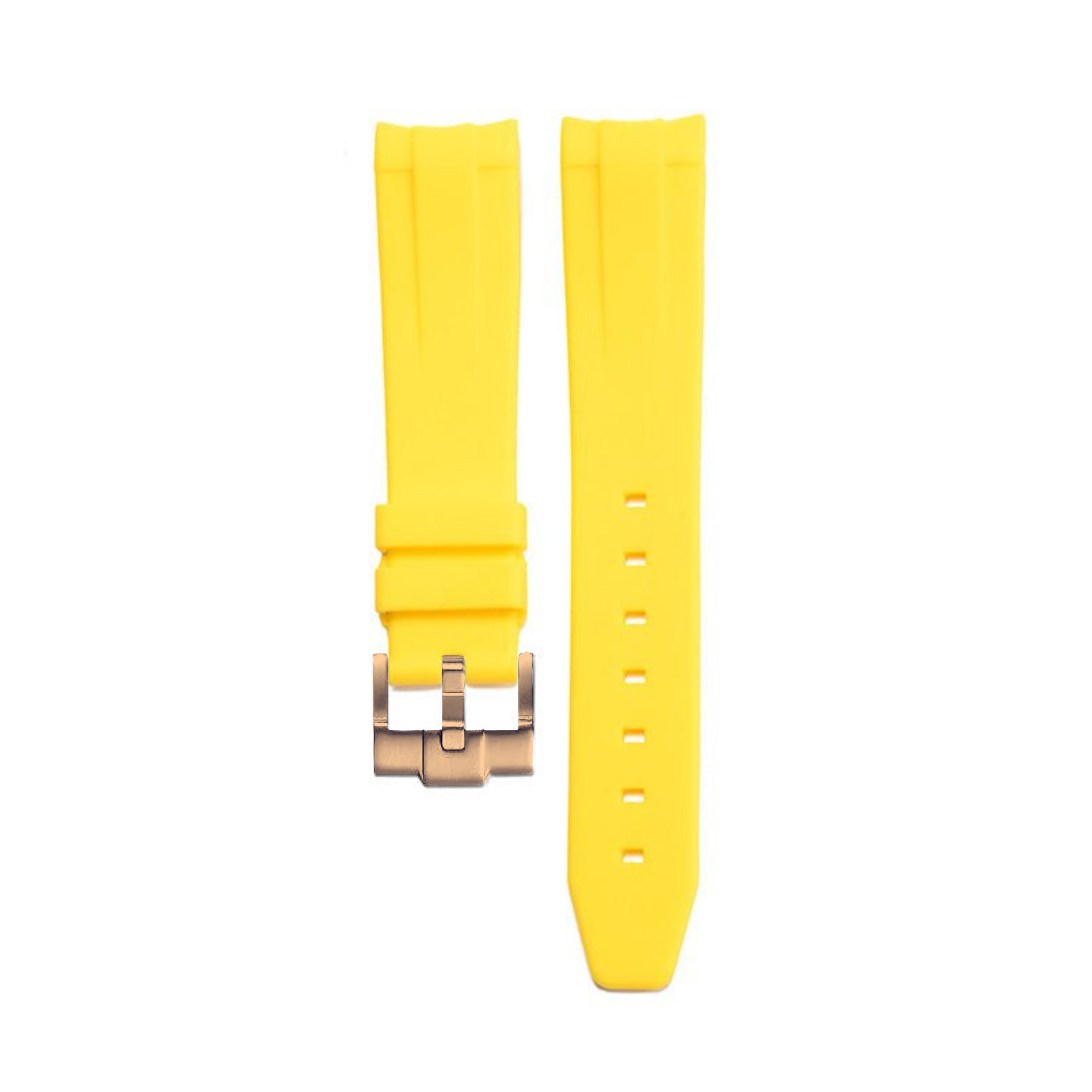 Bracelet Silicone Jaune 20mm pour montre