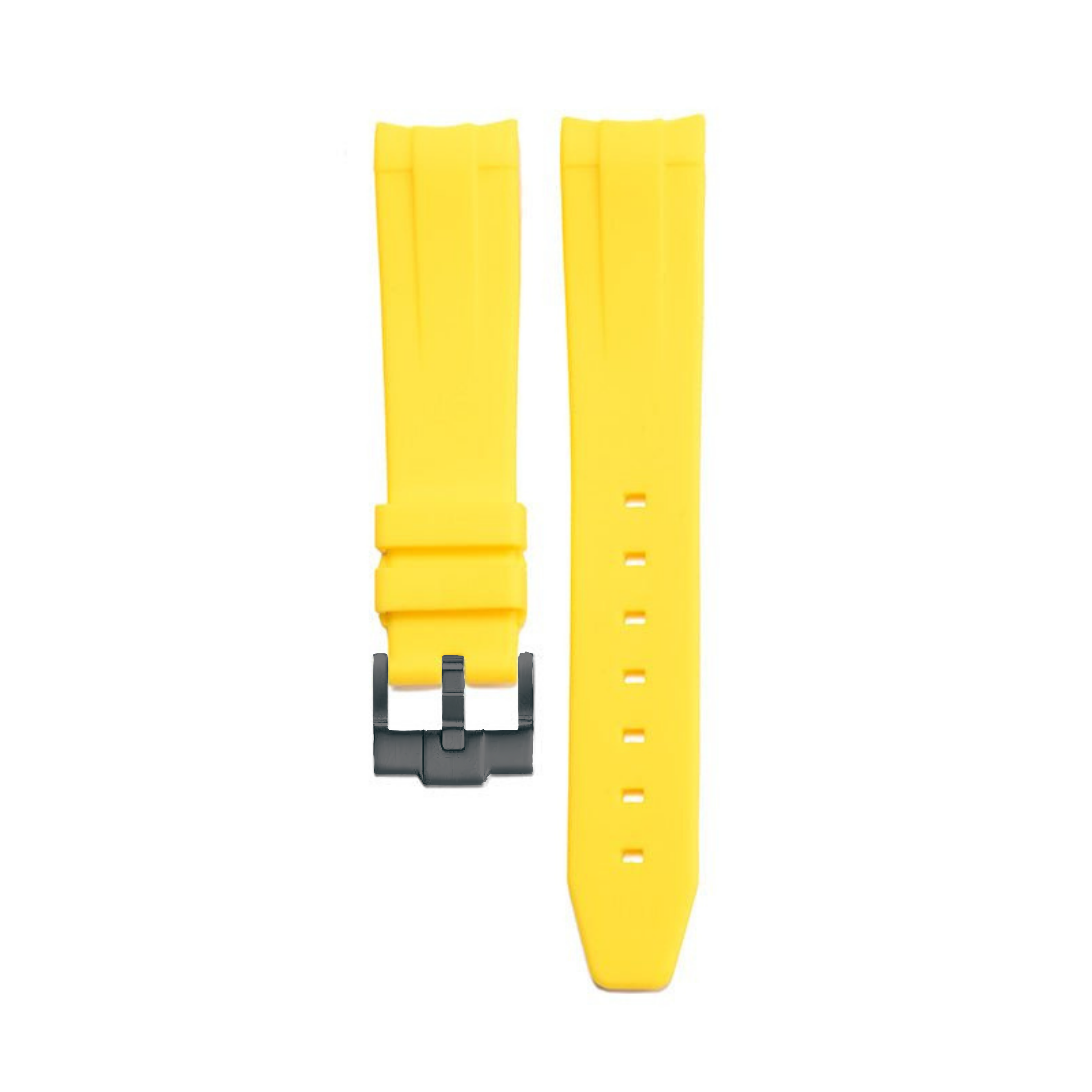 Bracelet Silicone Jaune 20mm pour montre