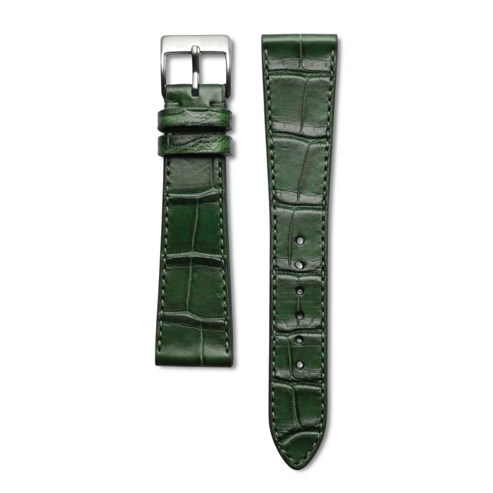 Bracelet cuir alligator - Vert- 20mm