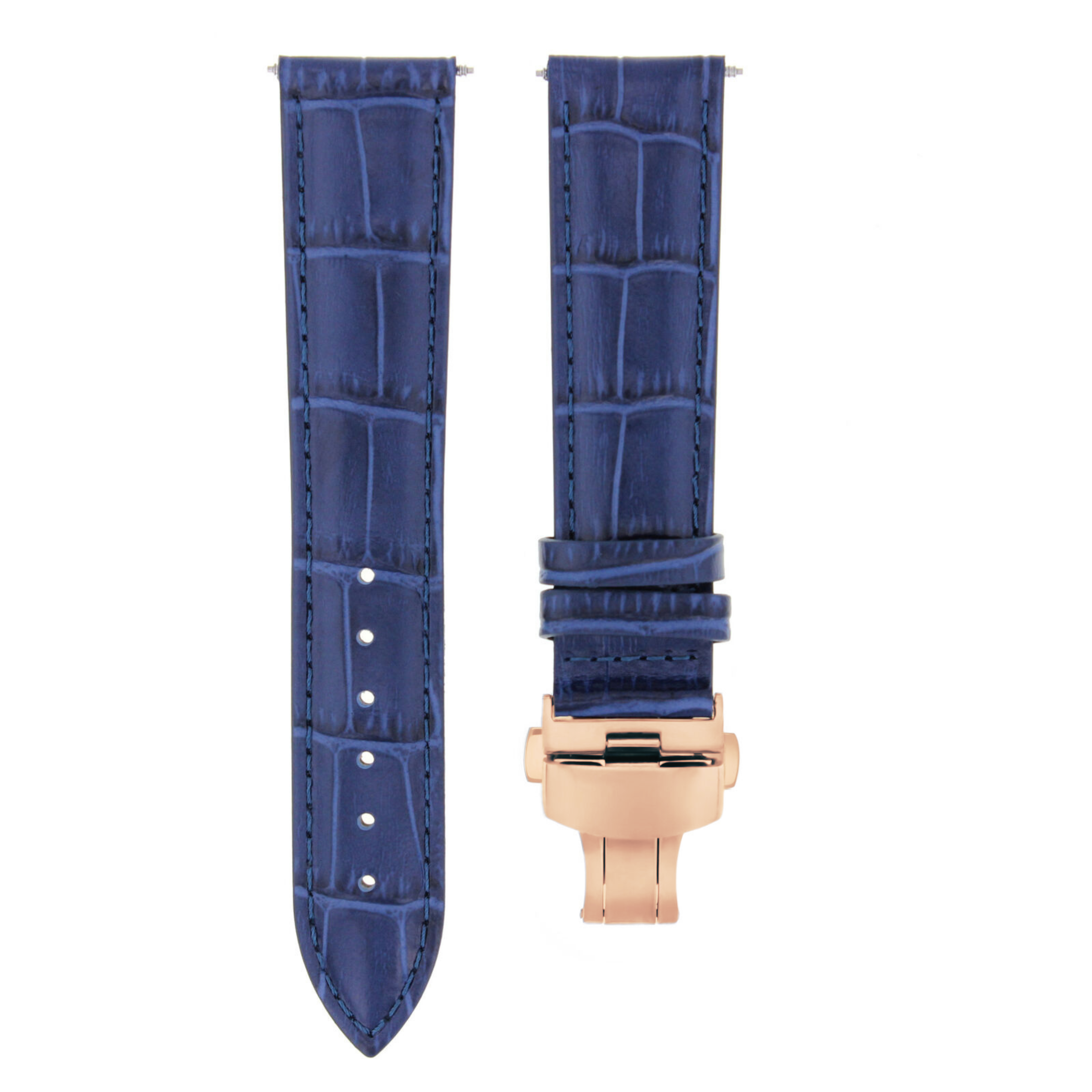 Bracelet Cuir Bleu 20mm pour montre