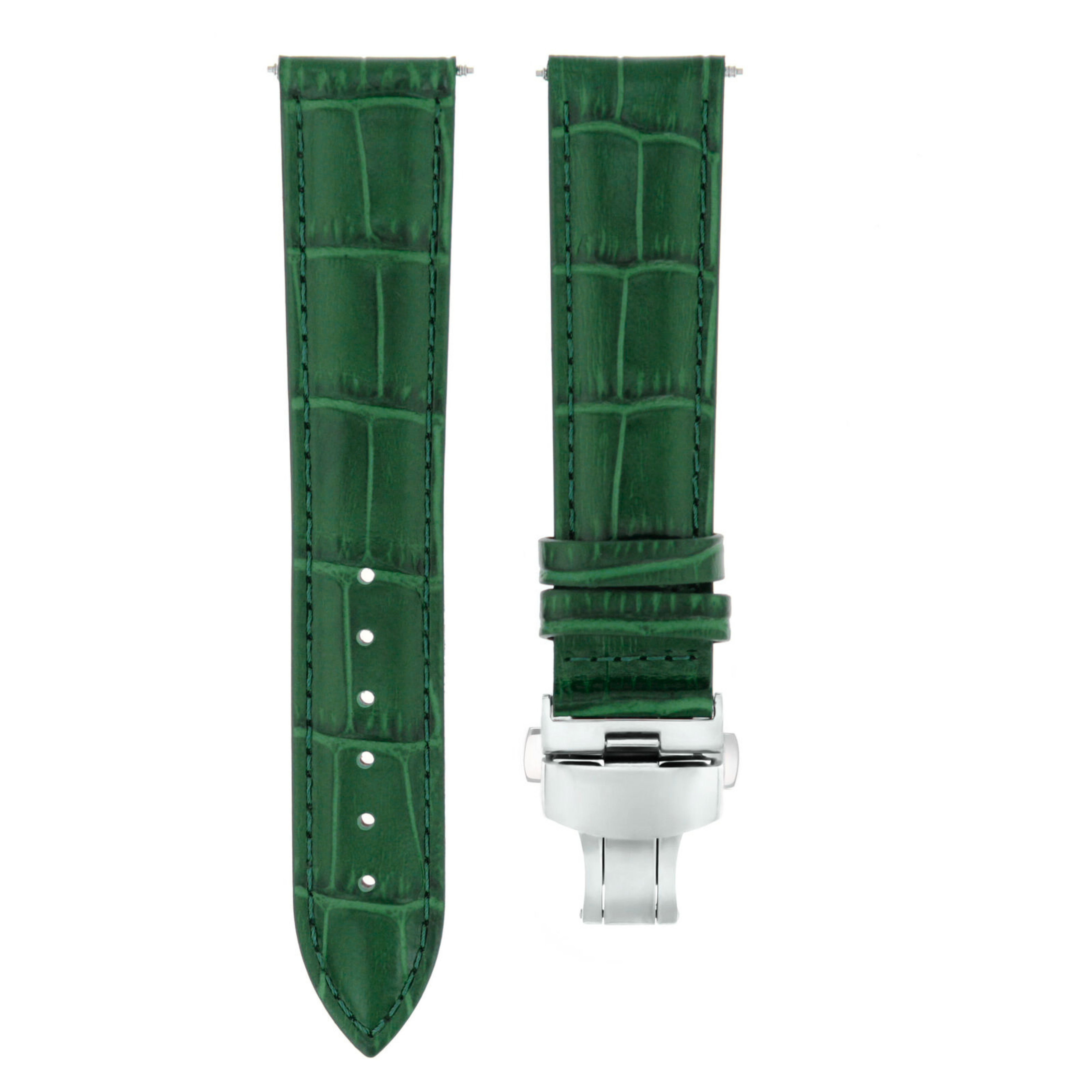 Bracelet Cuir Vert 20mm pour montre