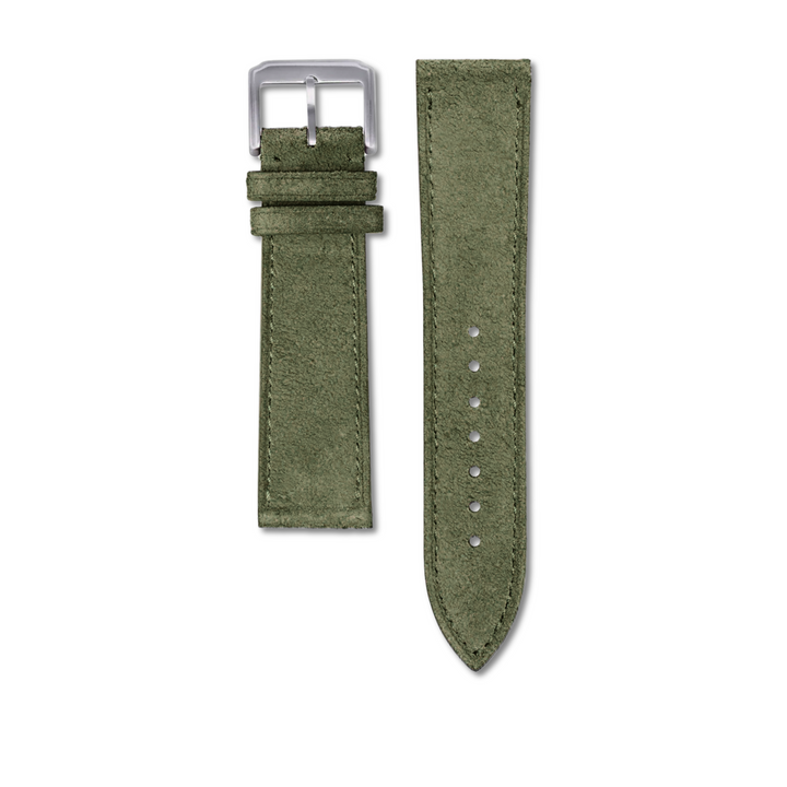 Bracelet cuir suédé - Kaki - 20mm