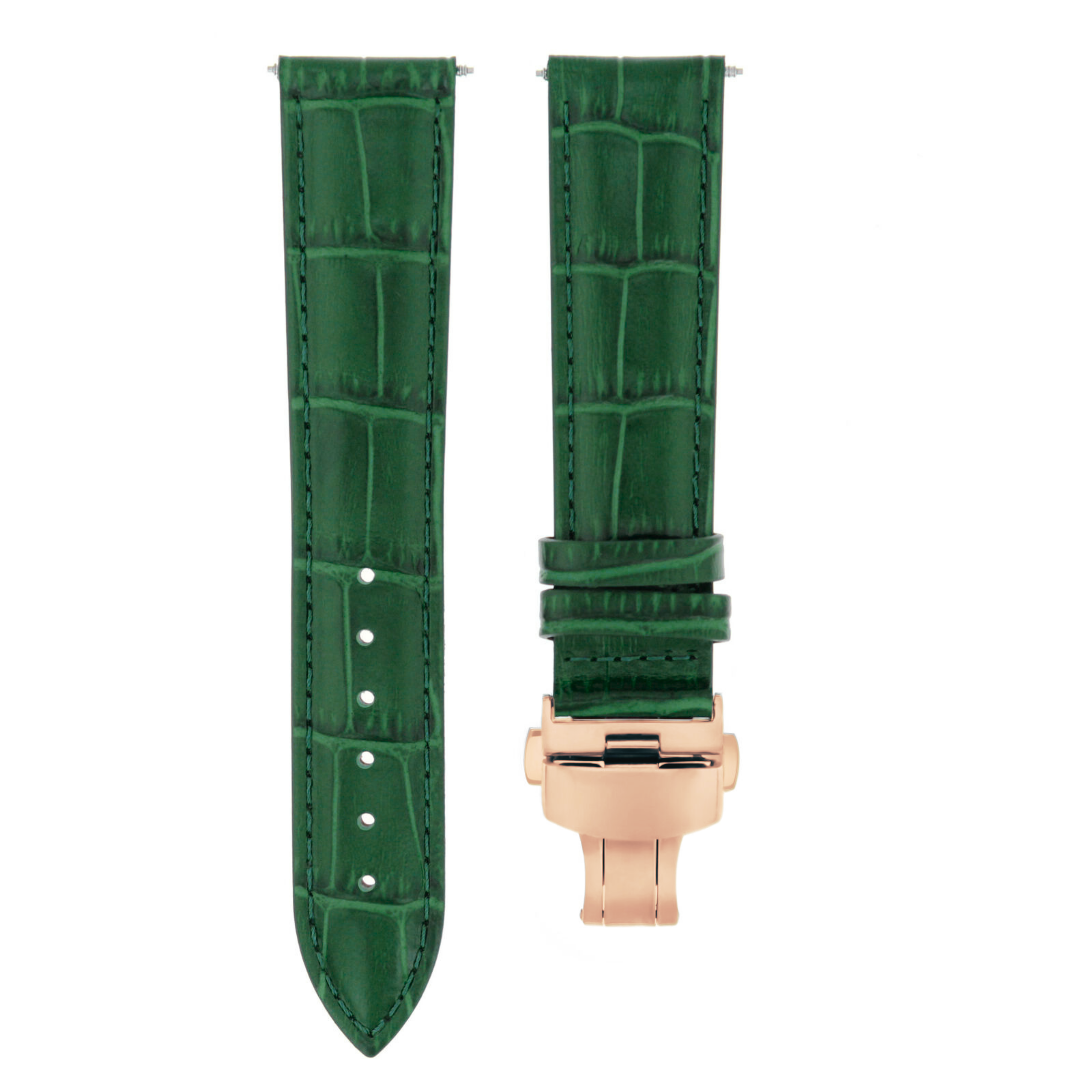 Bracelet Cuir Vert 20mm pour montre