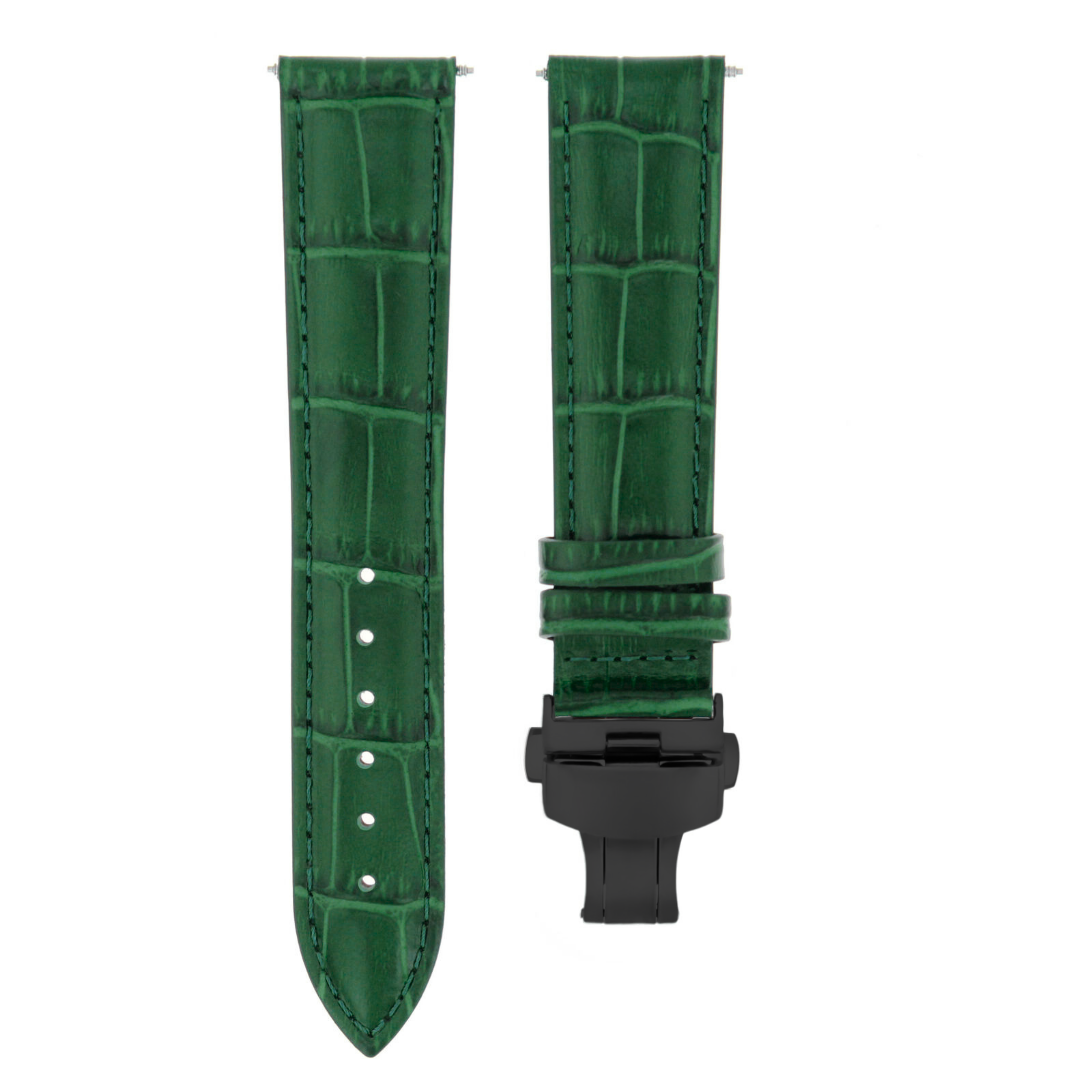 Bracelet Cuir Vert 20mm pour montre