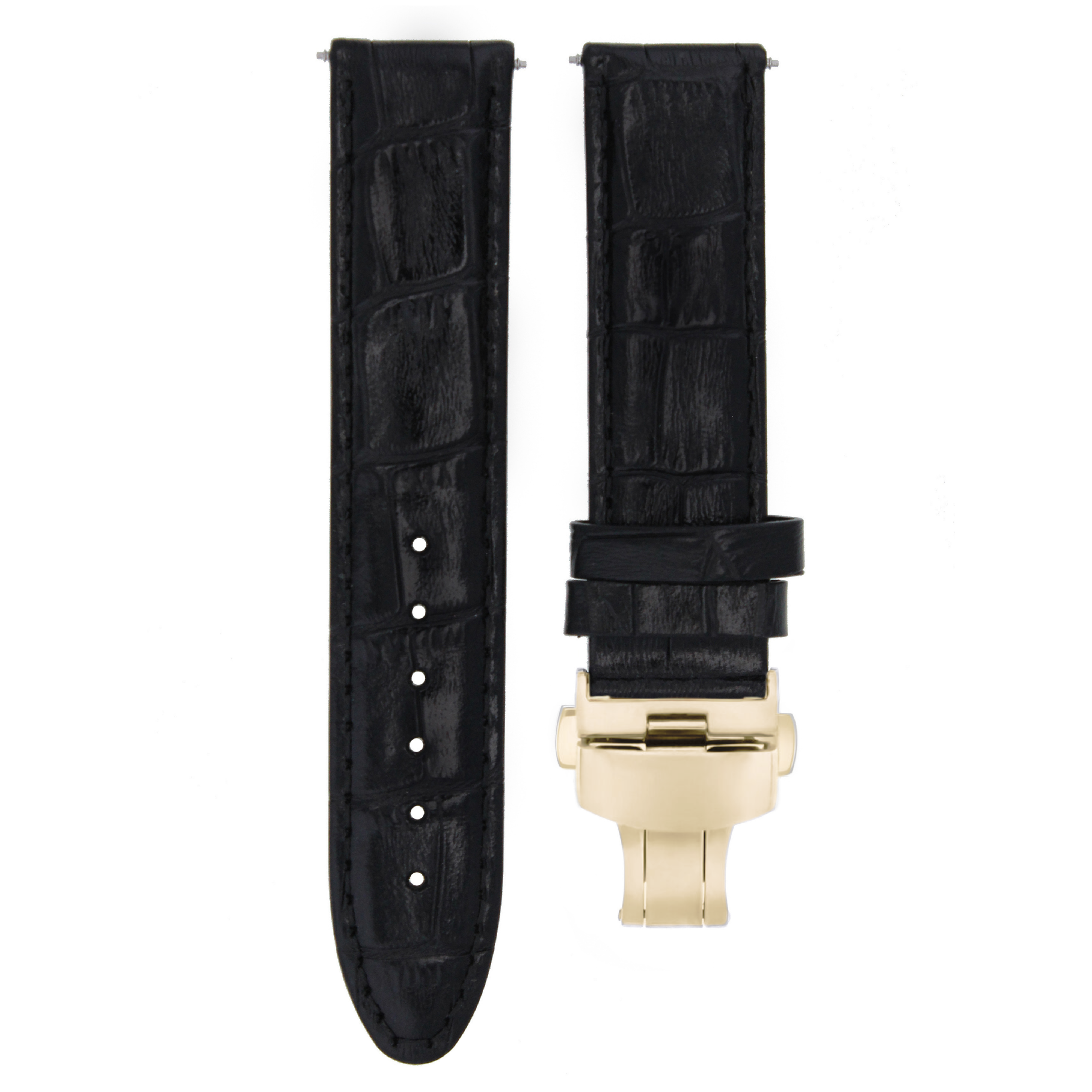 Bracelet Cuir Noir 20mm pour montre