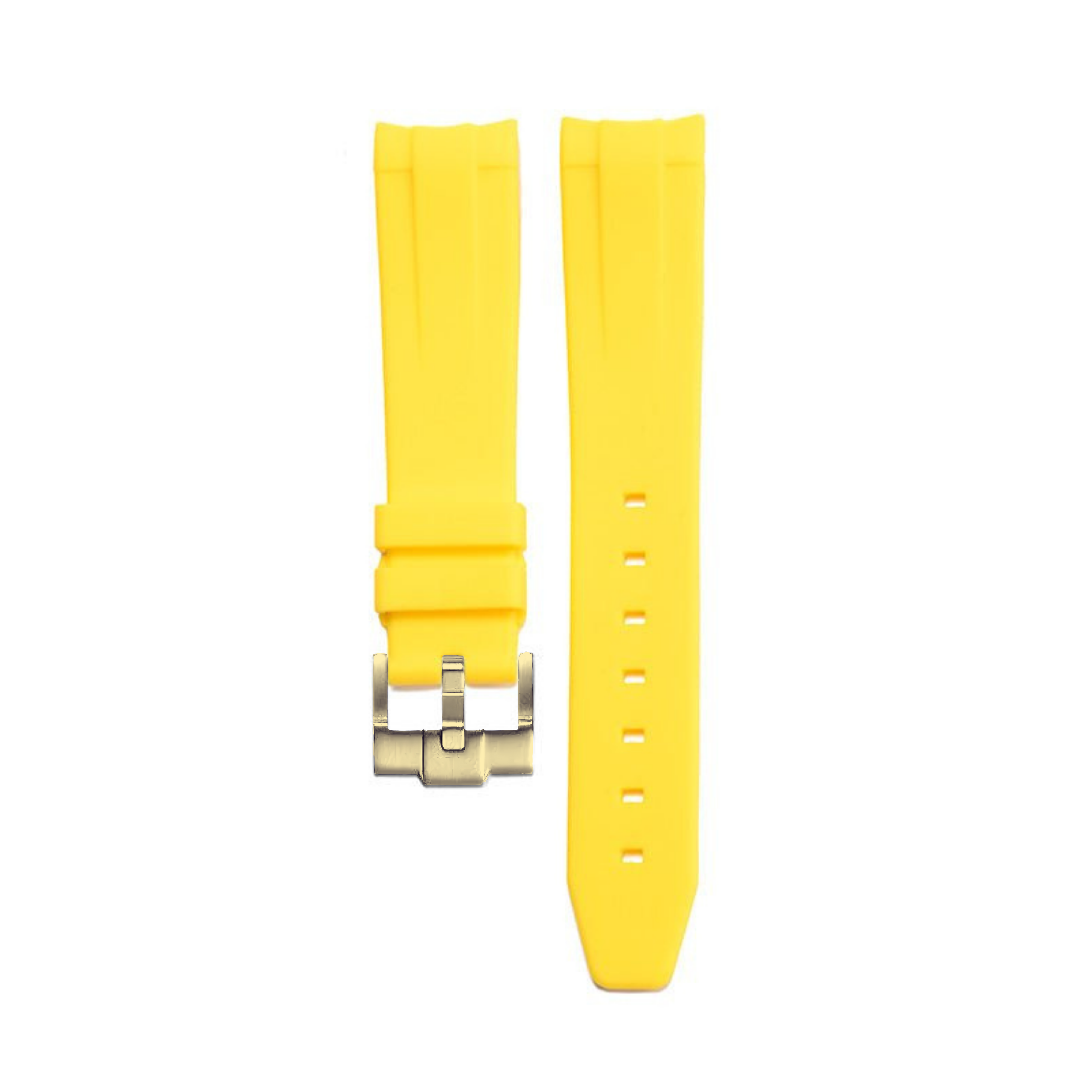 Bracelet Silicone Jaune 20mm pour montre